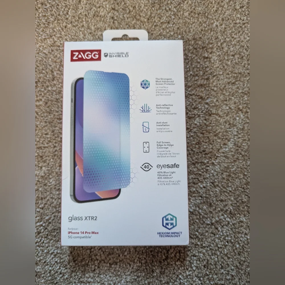 NIB Zagg Invisible Shield Glass XTR2 for iPhone 14 Pro Max 5G Compatible